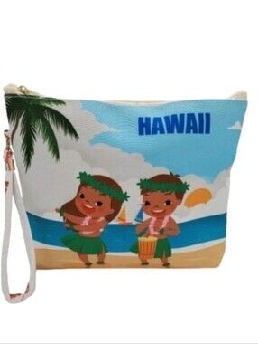 Island Sense Hula Dancer Wristlet Large Pouch Makeup Accessory Bag
